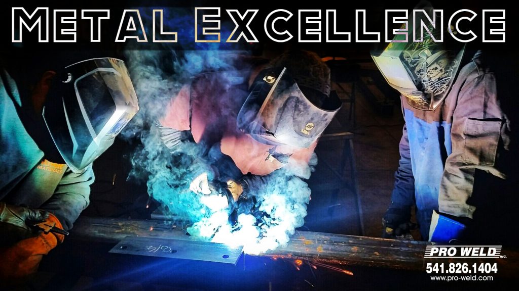 Certified welding shown by Pro Weld's owner Jim Oberlander. Casey Osuna & Gavin Frazier learn welding technique on-site. 