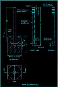 Example of Steel Pipe Bollard Blueprints