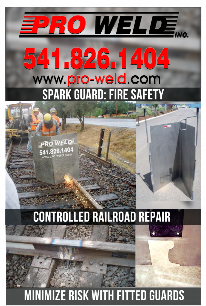 Railroad repair with spark guard sheilds