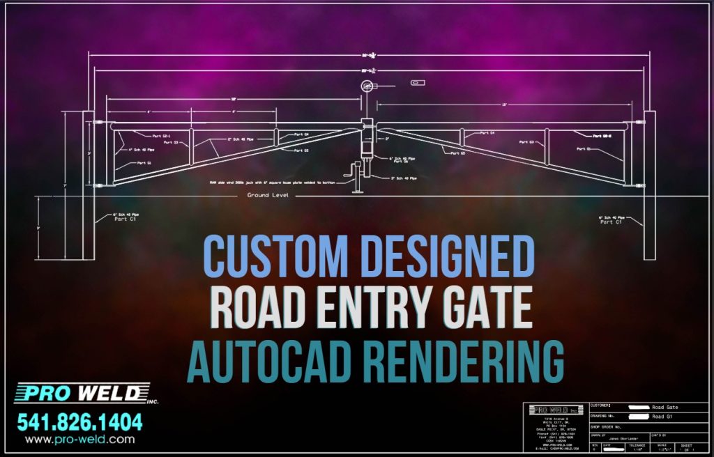 Metal gate AutoCAD fabrication drawing