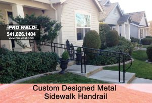 Metal step handrail